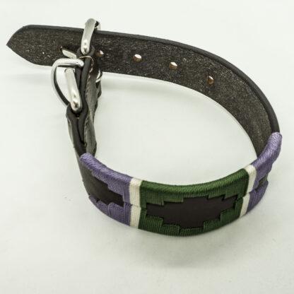 Lilac and Green Polo S Leather Collar