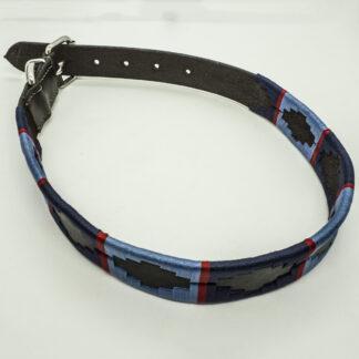 Navy and Sky Polo XL Leather Collar