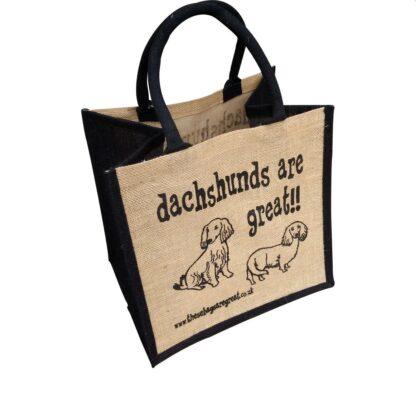 Dachshunds are Great Jute Bag Long Hair