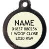 Dog ID Tag Back View