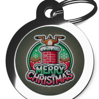 Stuck in Chimney FE1 Festive Christmas Dog ID Tag
