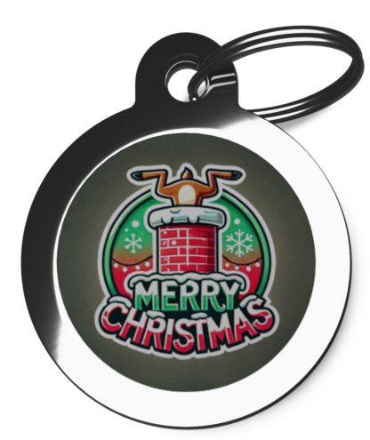 Stuck in Chimney FE1 Festive Christmas Dog ID Tag