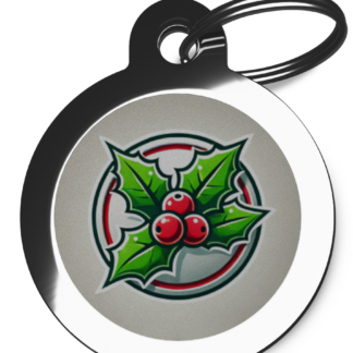 Christmas Holly FE7 Festive Christmas Dog ID Tag