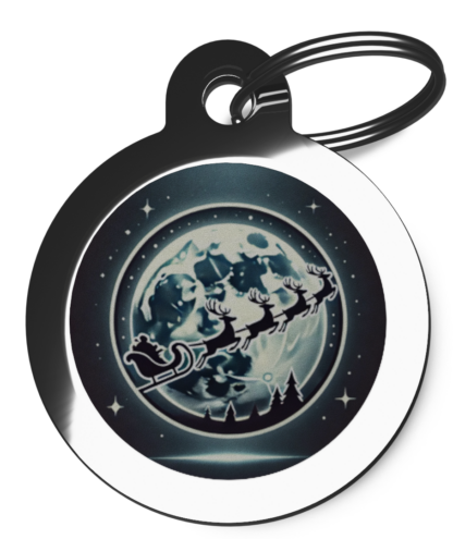 Flying Reindeer FE8 Festive Christmas Dog ID Tag