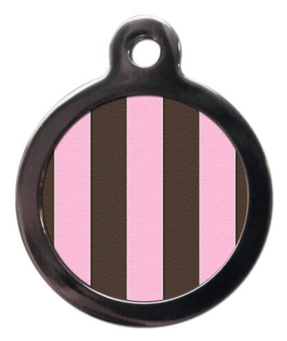 Pink and Brown Stripes PA16 Pattern Dog ID Tag
