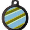 Blue and Green Stripes PA4 Pattern Dog ID Tag