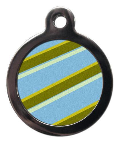 Blue and Green Stripes PA4 Pattern Dog ID Tag