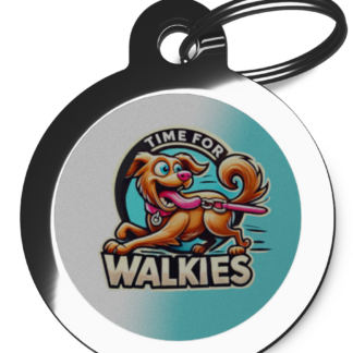 Time for Walkies CO14 Comic Dog ID Tag