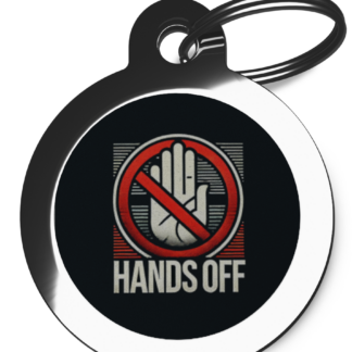 Hands Off CO86 Comic Dog ID Tag