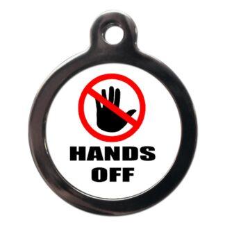 Hands Off CO86 Comic Dog ID Tag