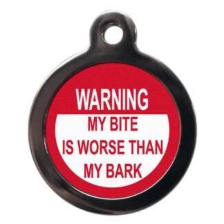 My Bark is Worse CO51 Comic Dog ID Tag