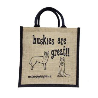Huskies are Great Jute Bag