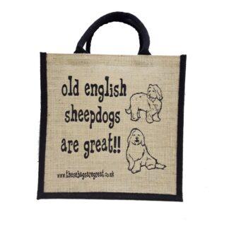 Old English Sheepdogs are Great Jute Bag