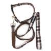 Wagytail Brown Gingham Collar and Lead Set