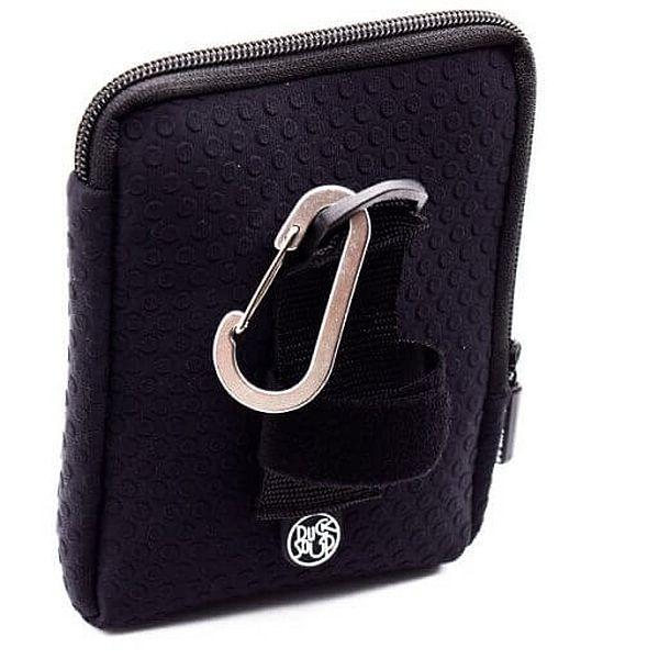 Black Dot Percy Pouch Back, showing carabiner.