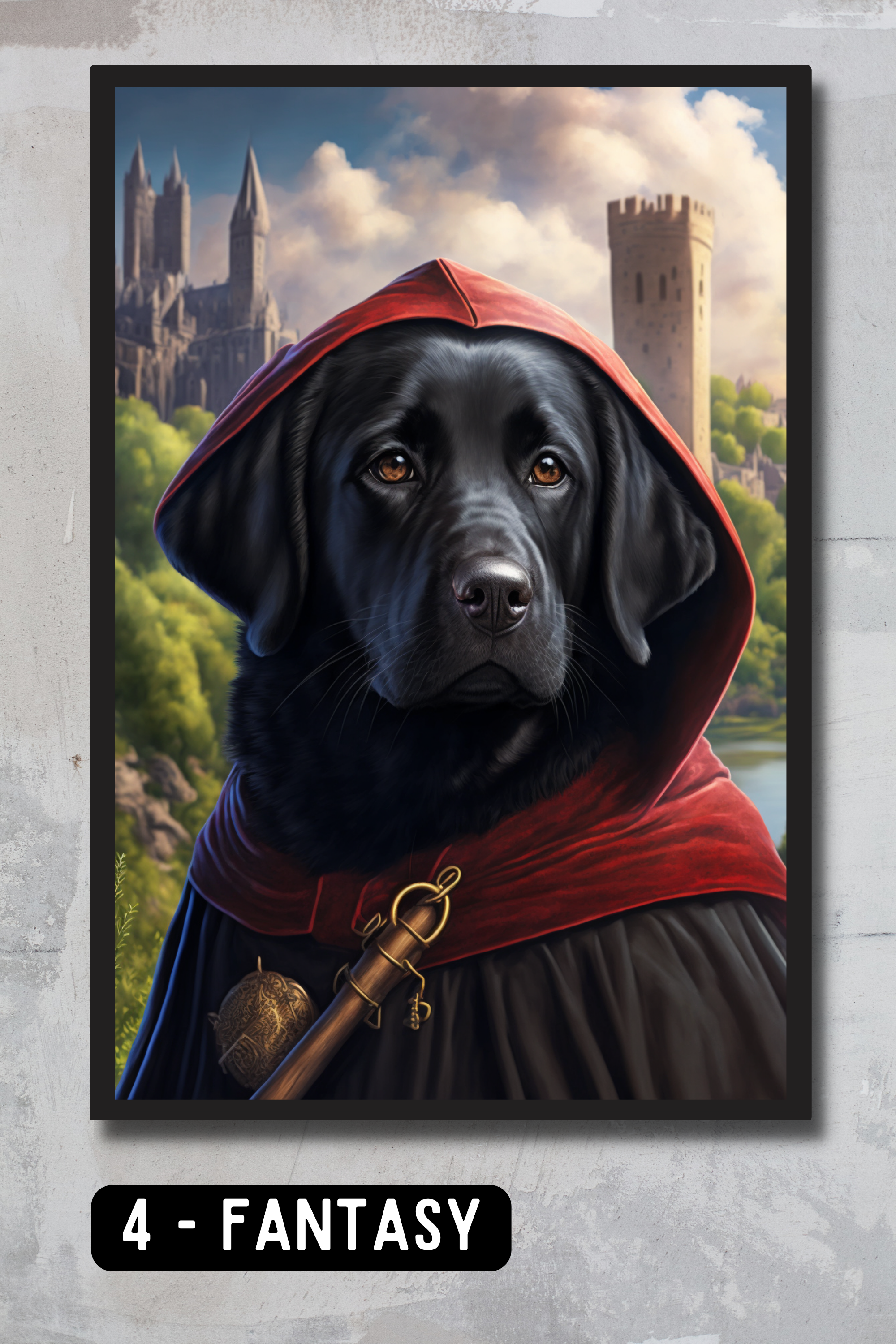 Black Labrador Pet Portrait - Fantasy