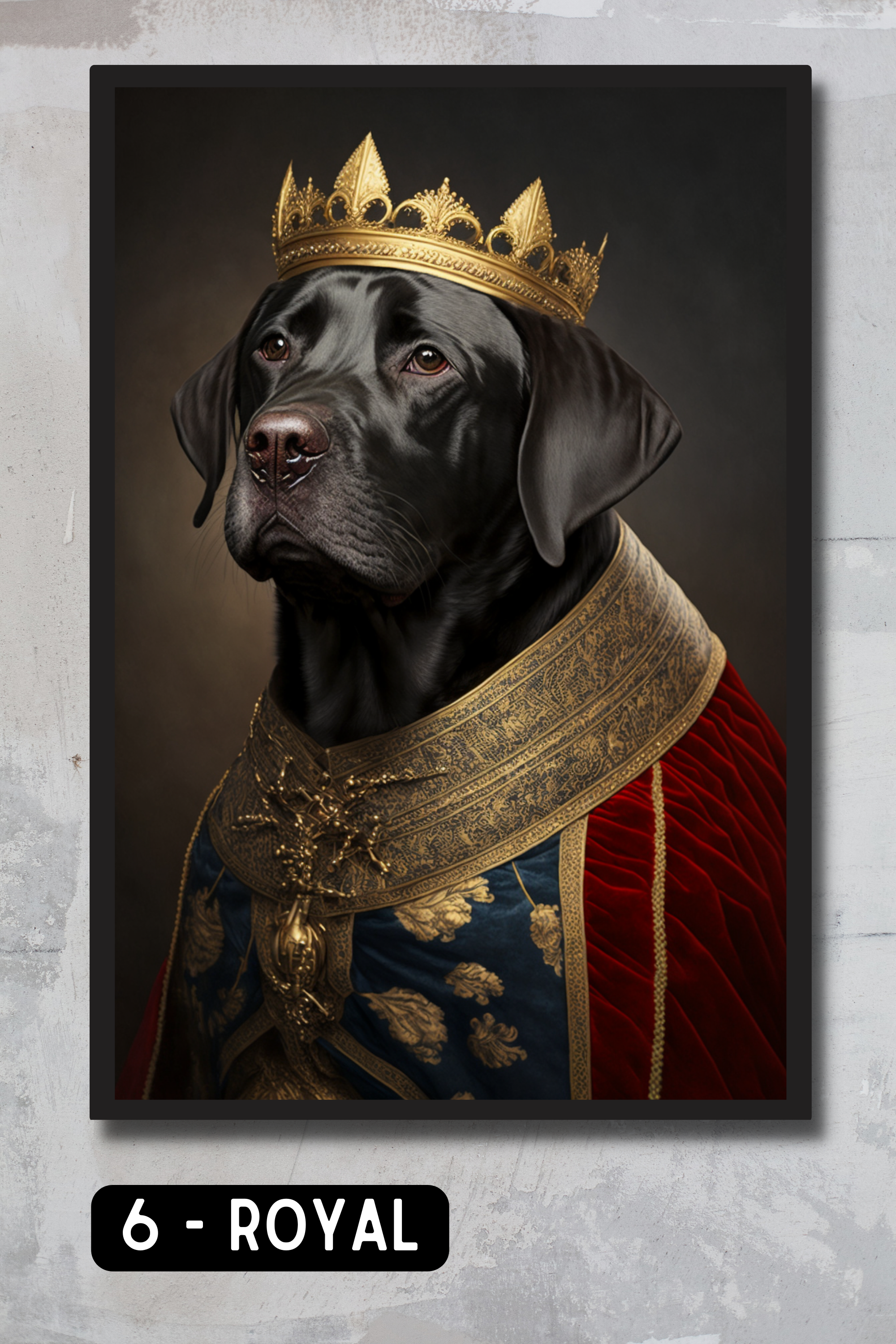 Black Labrador Pet Portrait - Royal
