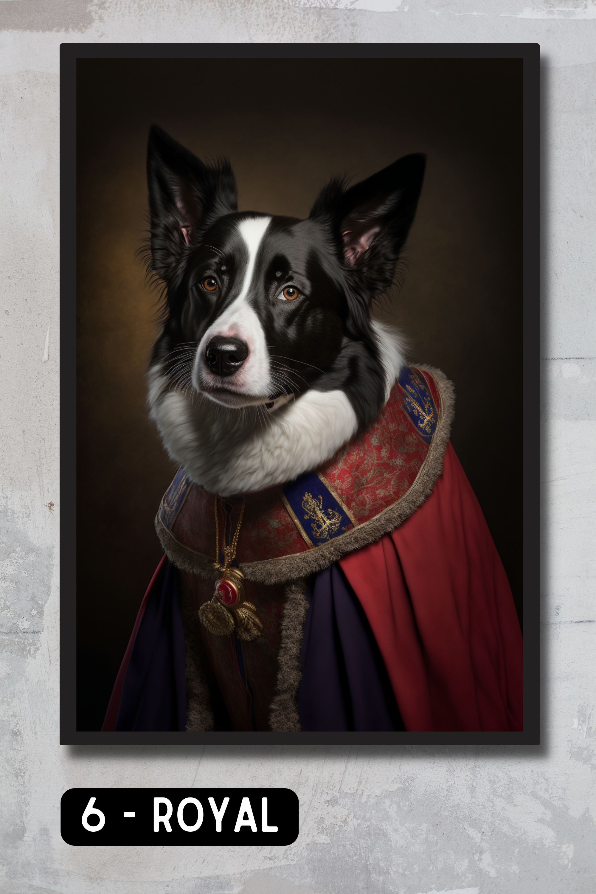 Border Collie Pet Portrait - Royal