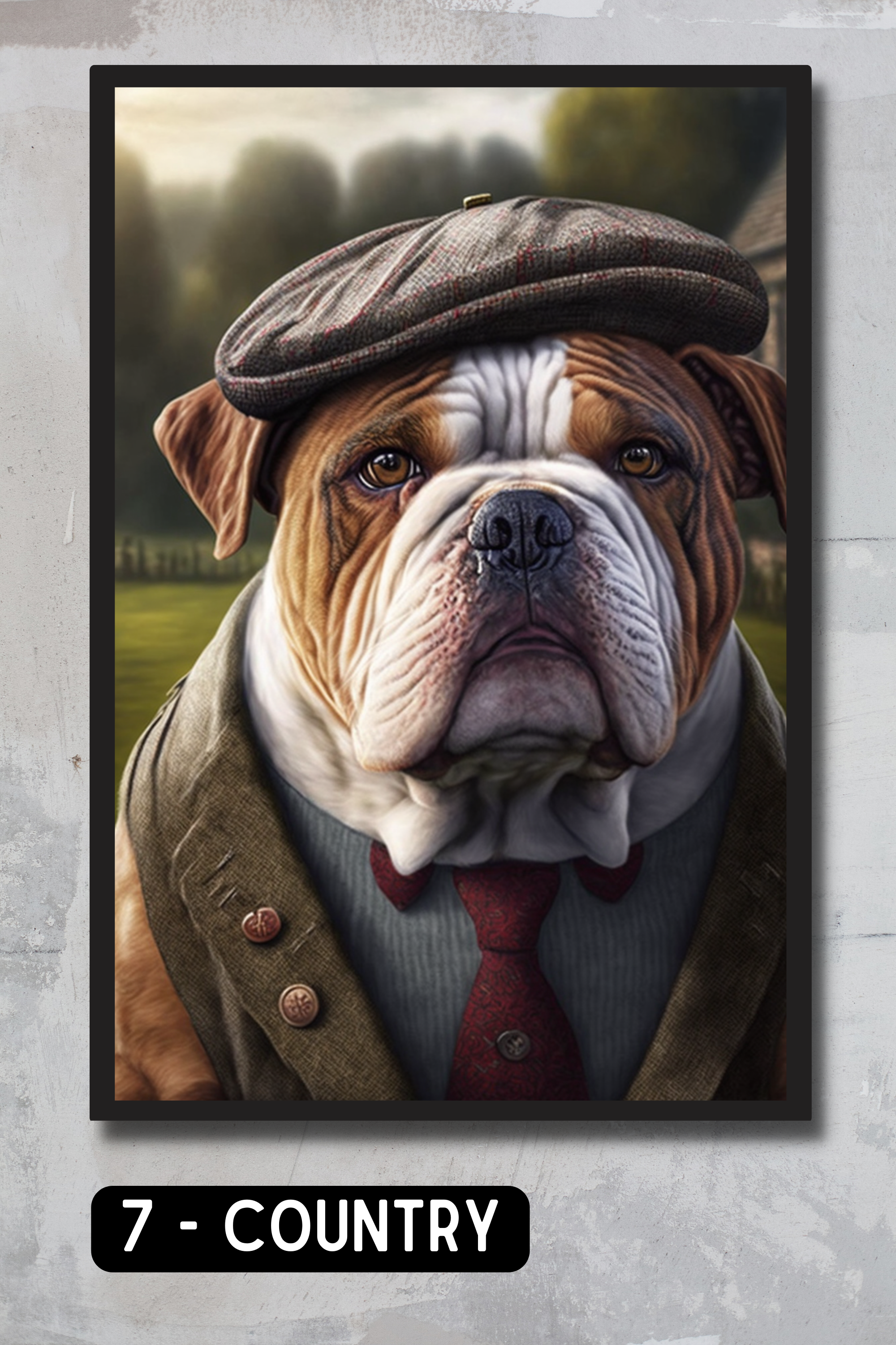 Bulldog Pet Portrait - Country