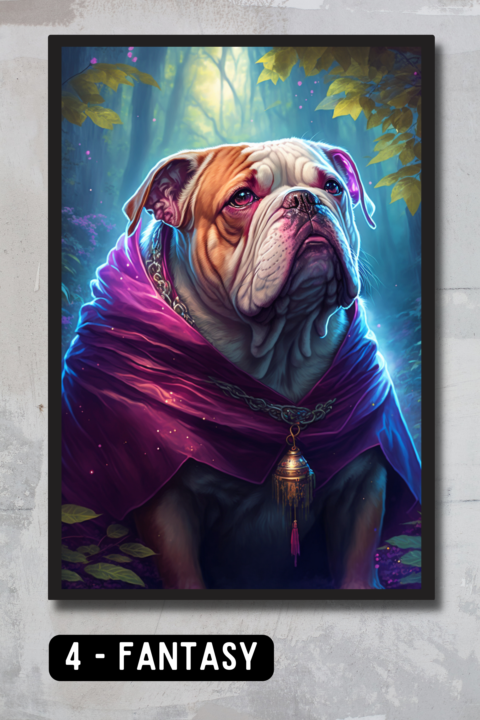 Bulldog Pet Portrait - Fantasy