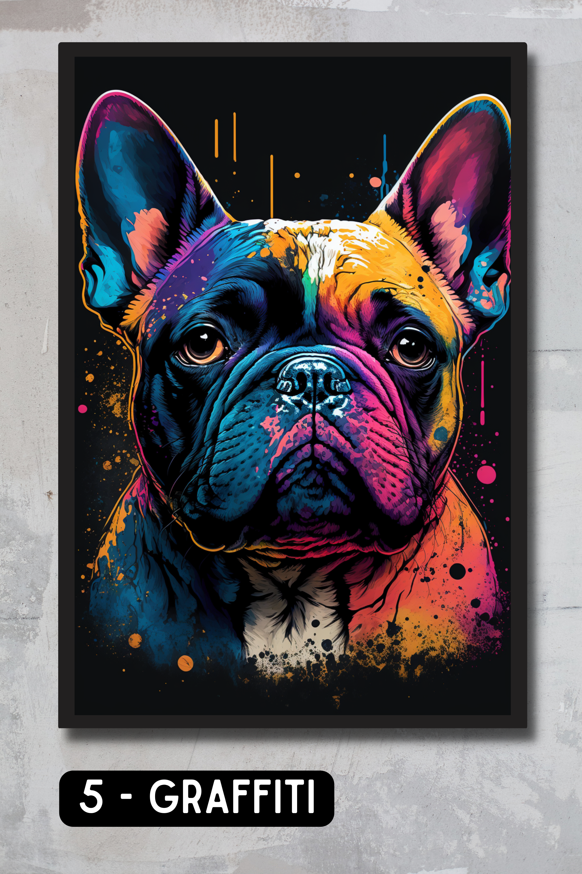 French Bulldog Pet Portrait - Graffiti