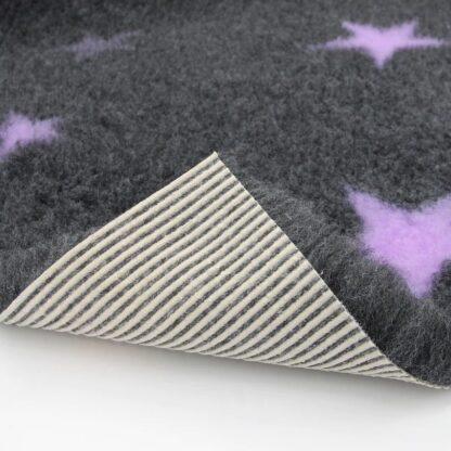 ProFleece Non-Slip Star Print Vet Bedding: Charcoal/Lilac