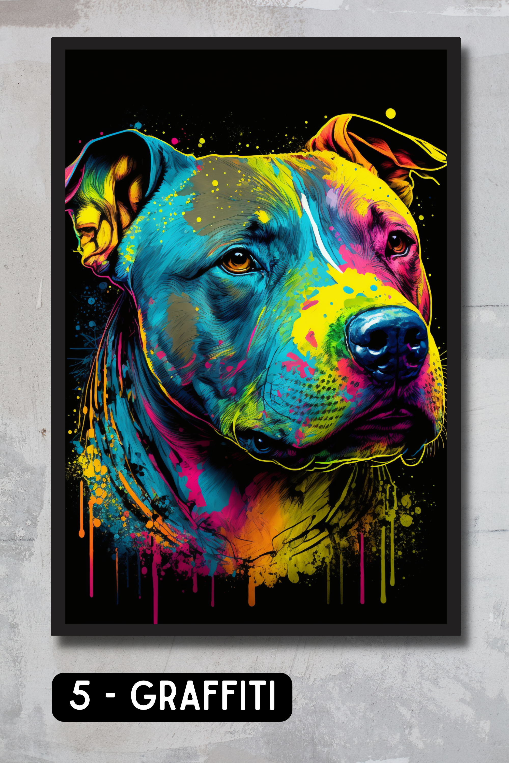 Staffordshire Bull Terrier Pet Portrait - Graffiti