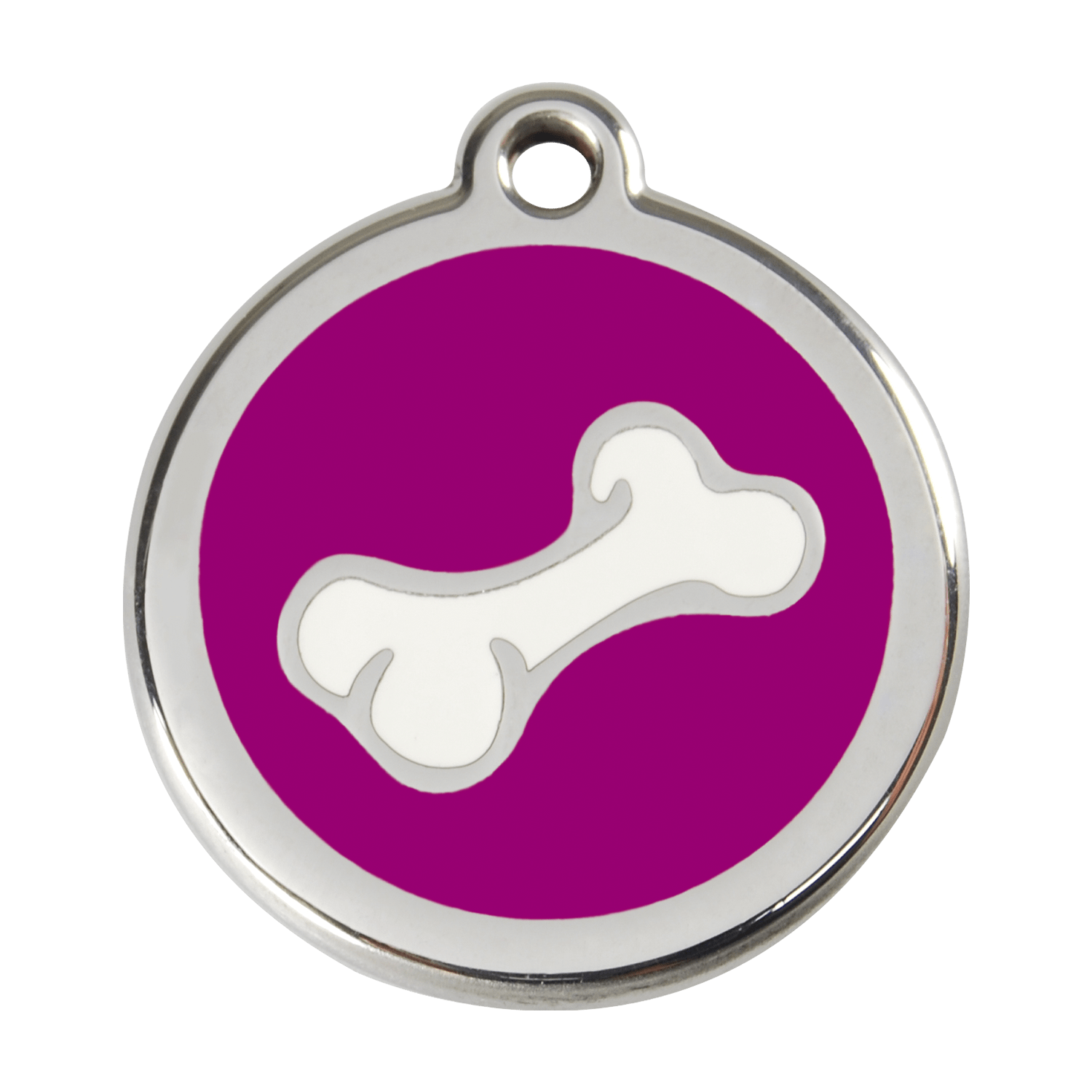 Cartoon Bone Purple Enamel Dog ID Tag