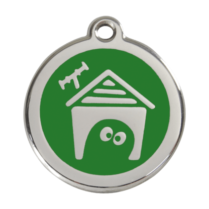 Dog House Green Enamel Dog ID Tag