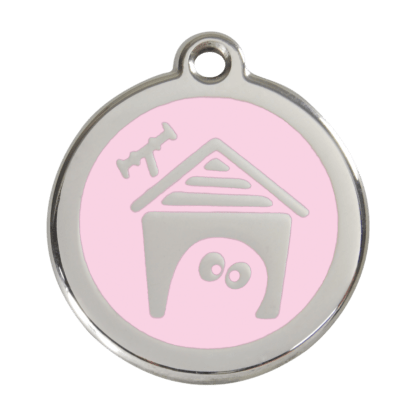 Dog House Pink Enamel Dog ID Tag