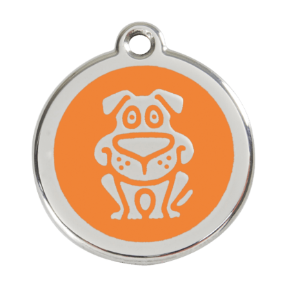 Dog Orange Enamel Dog ID Tag