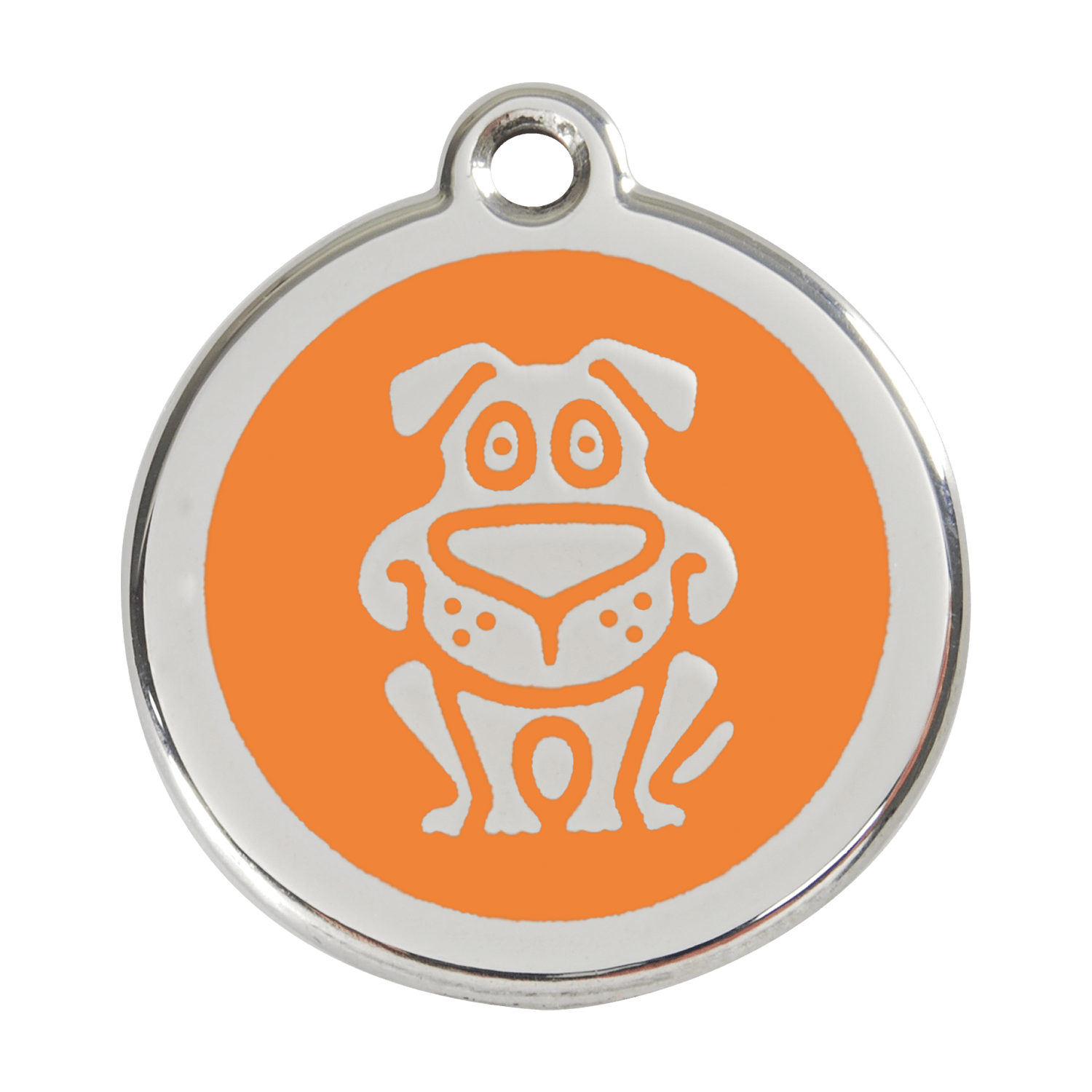 Dog Orange Enamel Dog ID Tag