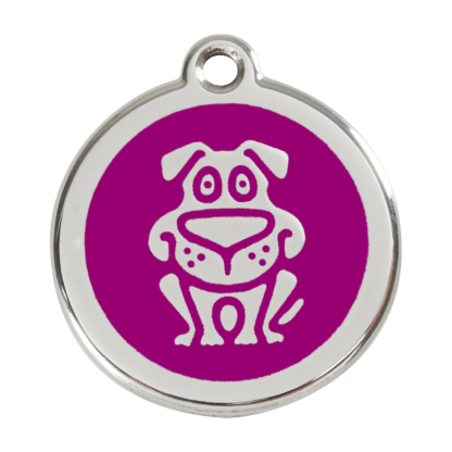 Dog Purple Enamel Dog ID Tag