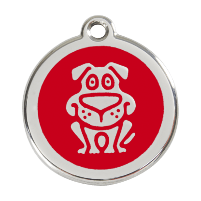 Dog Red Enamel Dog ID Tag