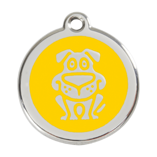 Dog Yellow Enamel Dog ID Tag
