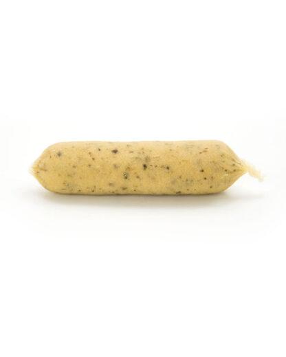 7426754254675 - Skippers Whitefish and Herb Sausages 100g showing a single sausage - 7cm x 1cm