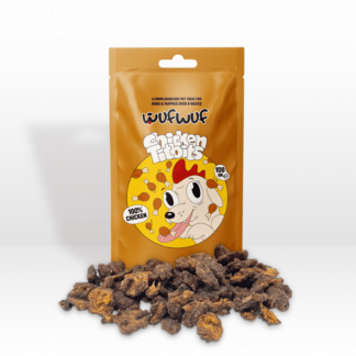5060849870993 - WufWuf Chicken Titbits 100g Made in Yorkshire, these tasty Beef treats make a great snack and reward when training your pup.
