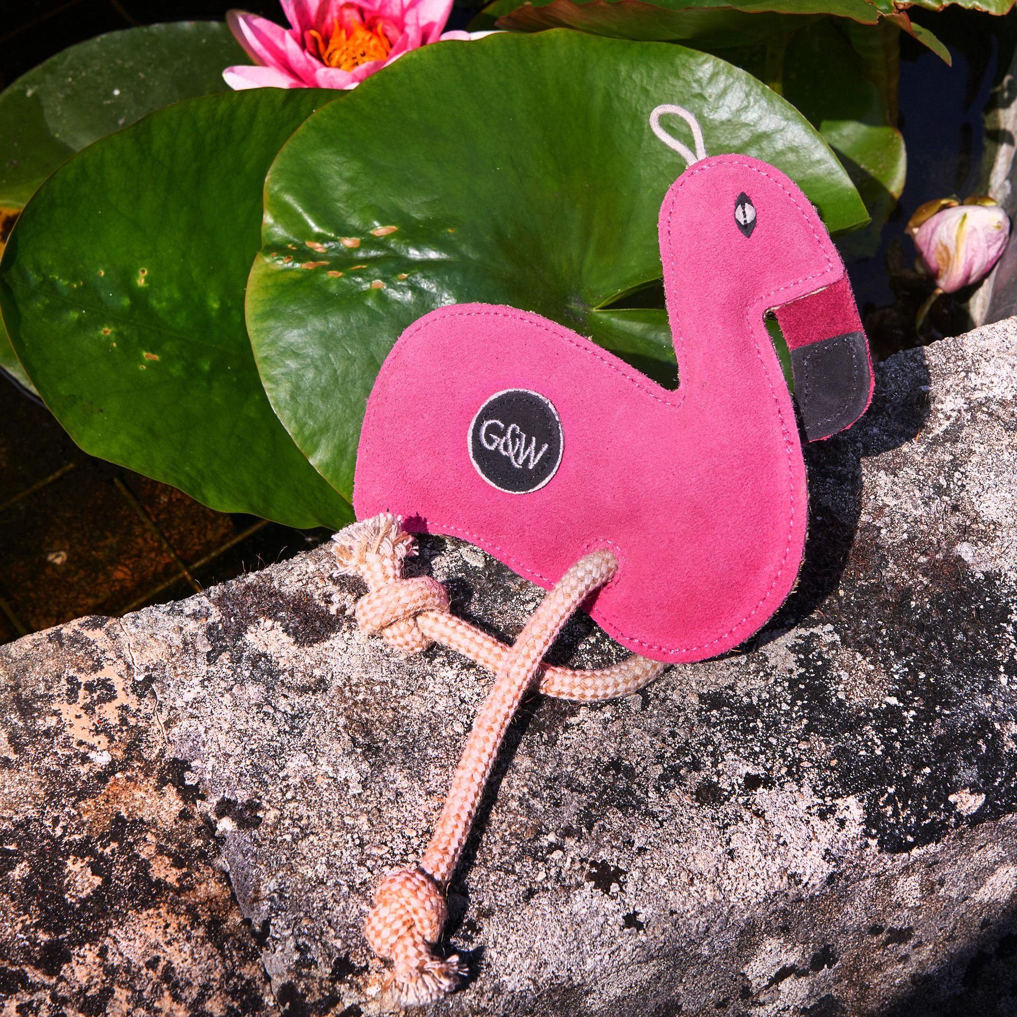 703625146091 Green & Wild's Floyd the Flamingo eco jute toy