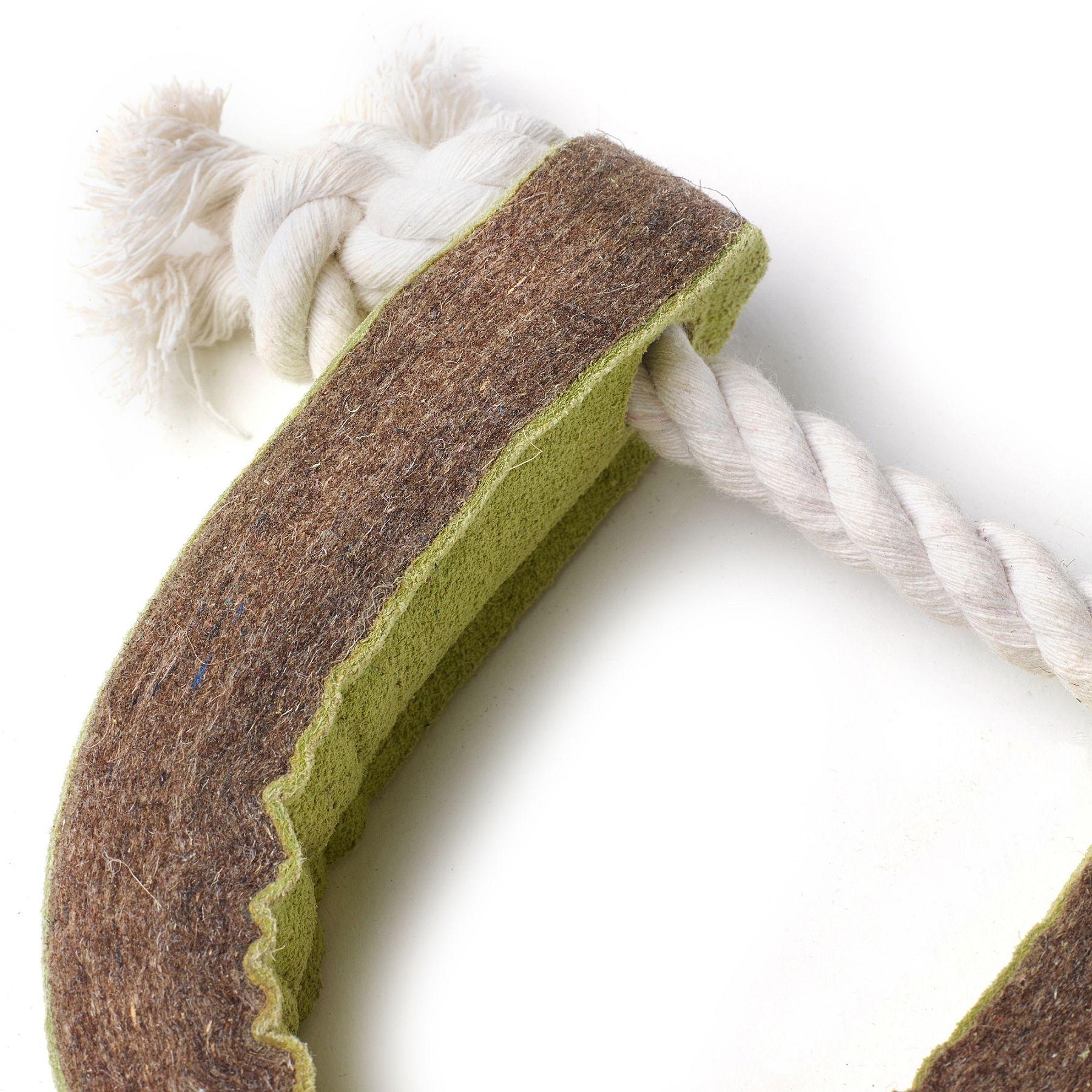 703625146114 Green and Wild's Push Me Pull Me eco friendly jute dog toy.