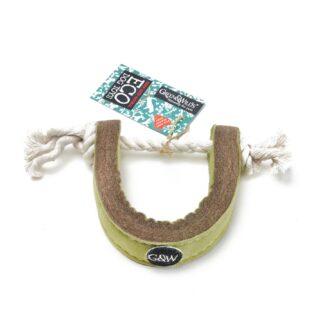 703625146114 Green and Wild's Push Me Pull Me eco friendly jute dog toy.