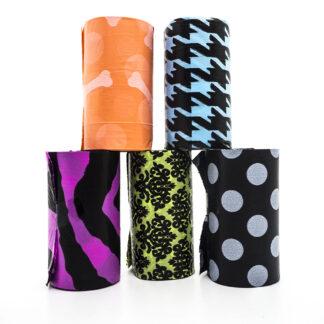 632039904815 Bags on Board Patterned Poop Bags roll of 14. Choice of 5 different patterns.